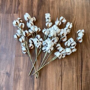 Rustic Cotton Stem Bundle - White Cotton Floral Accents